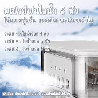 ชาร์จใหม่ได้🔥3 in 1 พัดลม USB แบบพกพา ทำความชื้น ไฟ LED 7 สี มีระบบไอน้ำ ตั้งโต๊ะ Desktop Air cooling fan พัดลมไอน้ำ