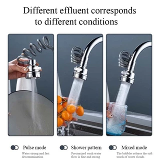 🏠 Universal Faucet Kitchen 3 Mode Gadgets Faucet 360° หมุนกรองขยายหลอดฝักบัวประหยัดน้ําแตะอุปกรณ์ครัว