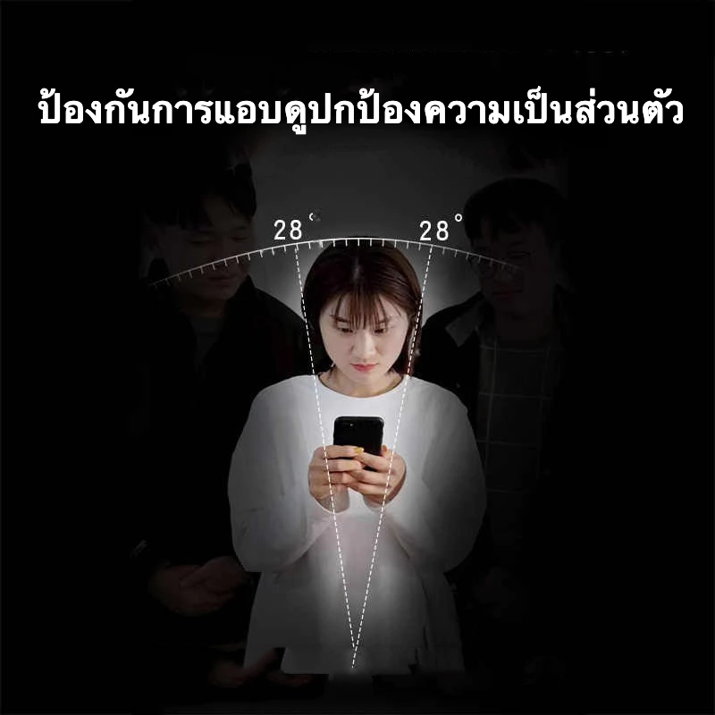 PVT ฟิล์มกระจก iPhone กันมอง เต็มจอ 17/16/15/14/13/12/11 Pro Max thumbnail 6