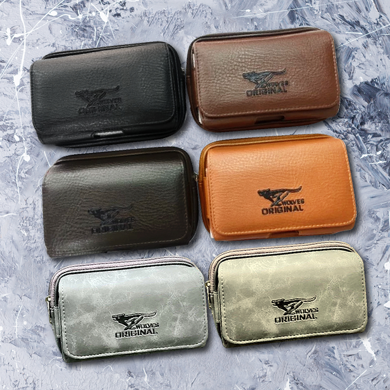 กระเป๋าหนังคาดเอวใส่มือถือ V31 สอดเข็มขัดได้ 2 ช่อง ช่องฝาปิดแม่เหล็กหยิบง่าย ใส่มือถือได้ 7 นิ้ว