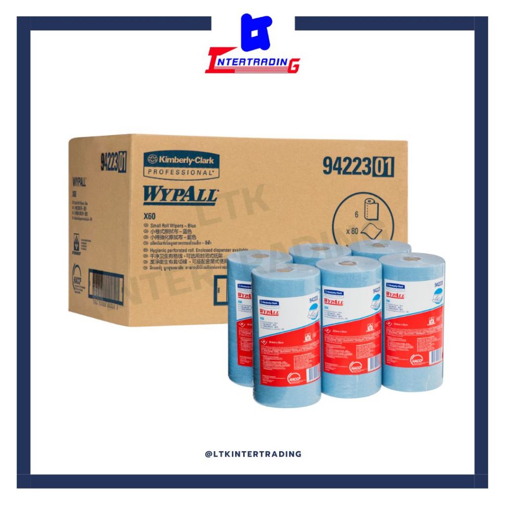 WYPALL ผลิตภัณฑ์เช็ดทำความสะอาด X60 ไวเปอร์ (บรรจุ6ม้วน/ลัง)-94223