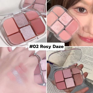 SWEET MINT อายแชโดว์พาเลตต์ 6 สี มีเนื้อกลิตเตอร์ เนื้อแมตต์ เนื้อครีม ในตลับเดียว ใช้ทาแก้ม ตา ปาก สีสวยชัด ติดทนนาน