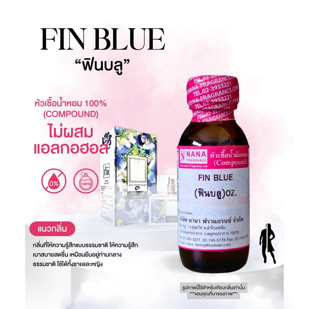 หัวเชื้อน้ำหอม 100% กลิ่นฟินบลู(FIN BLUE)