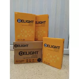 (ยกลัง)!! กระดาษถ่ายเอกสาร Delight ดีไลท์ ขนาด A4 70 แกรม ( จำนวน 1 ลัง/5รีม)