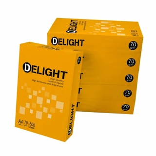 (ยกลัง)!! กระดาษถ่ายเอกสาร Delight ดีไลท์ ขนาด A4 70 แกรม ( จำนวน 1 ลัง/5รีม)