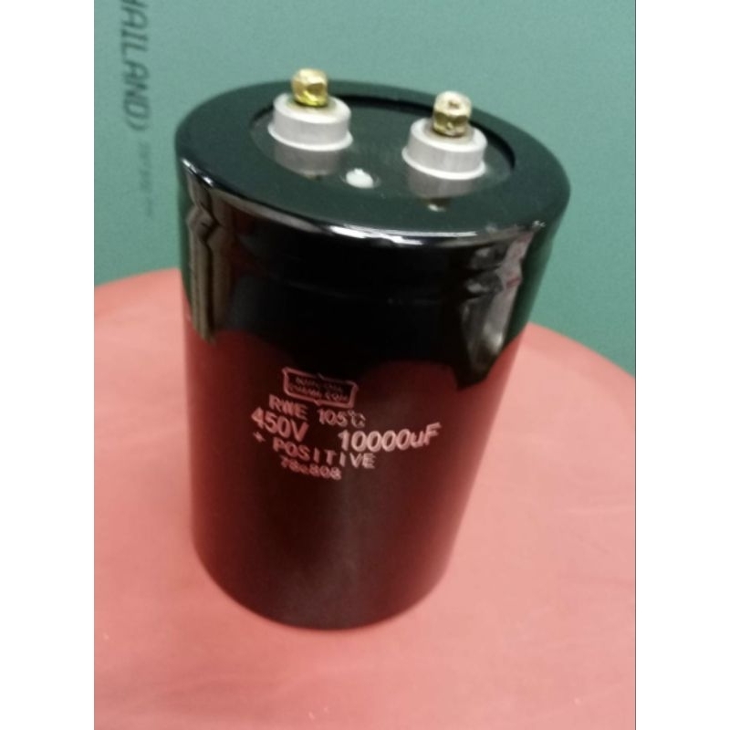 คาปาซิเตอร์ 10000 uf 450 VDC + -20% ขนาด 13X9 Cm C 10000 uf 450 VDCของไหม้ของแท้(วัดค่าได้ทุกตัว)ลดล