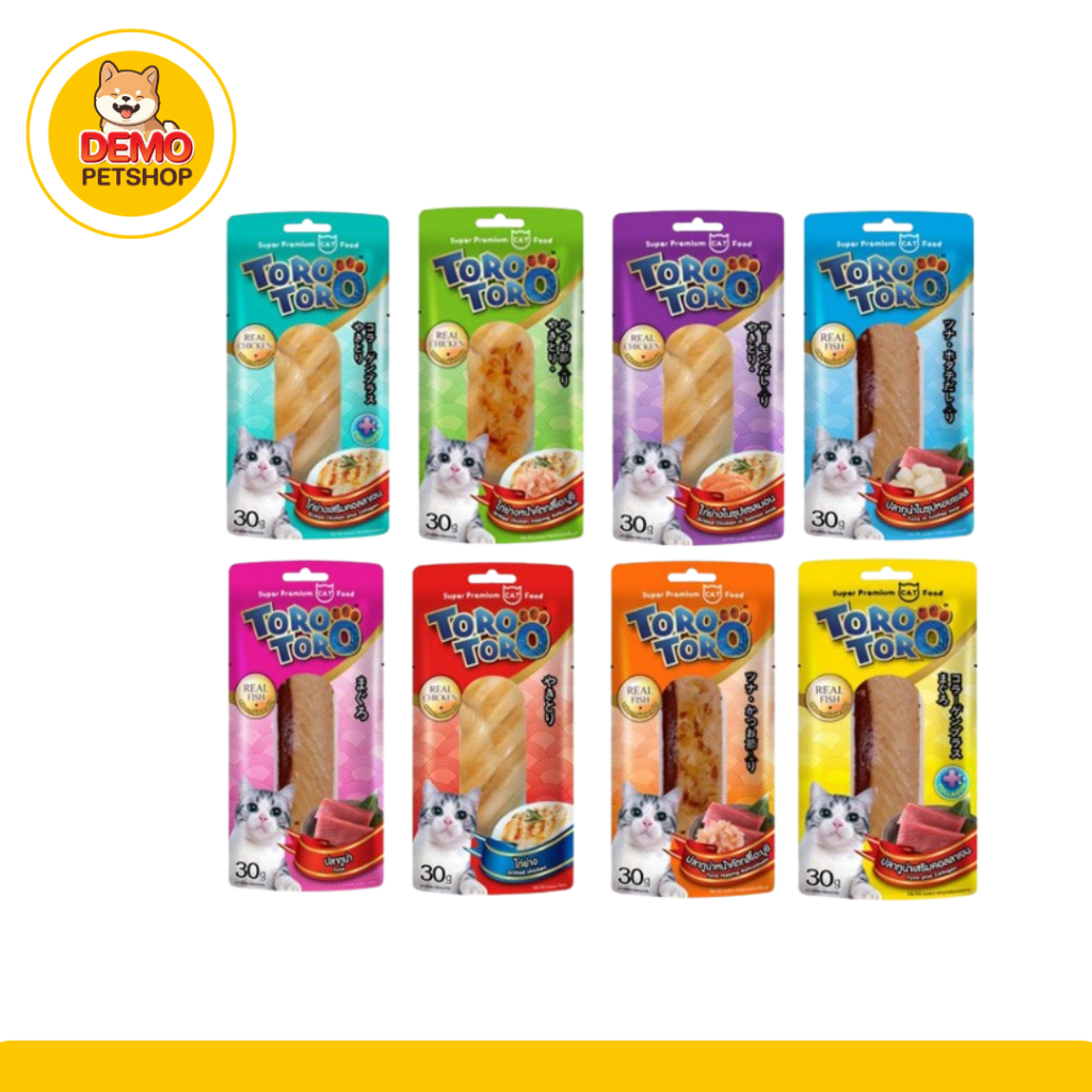 Toro Toro โทโร โทโร่ ขนมแมวปลาชิ้น ไก่ชิ้น ขนาด 30 กรัม