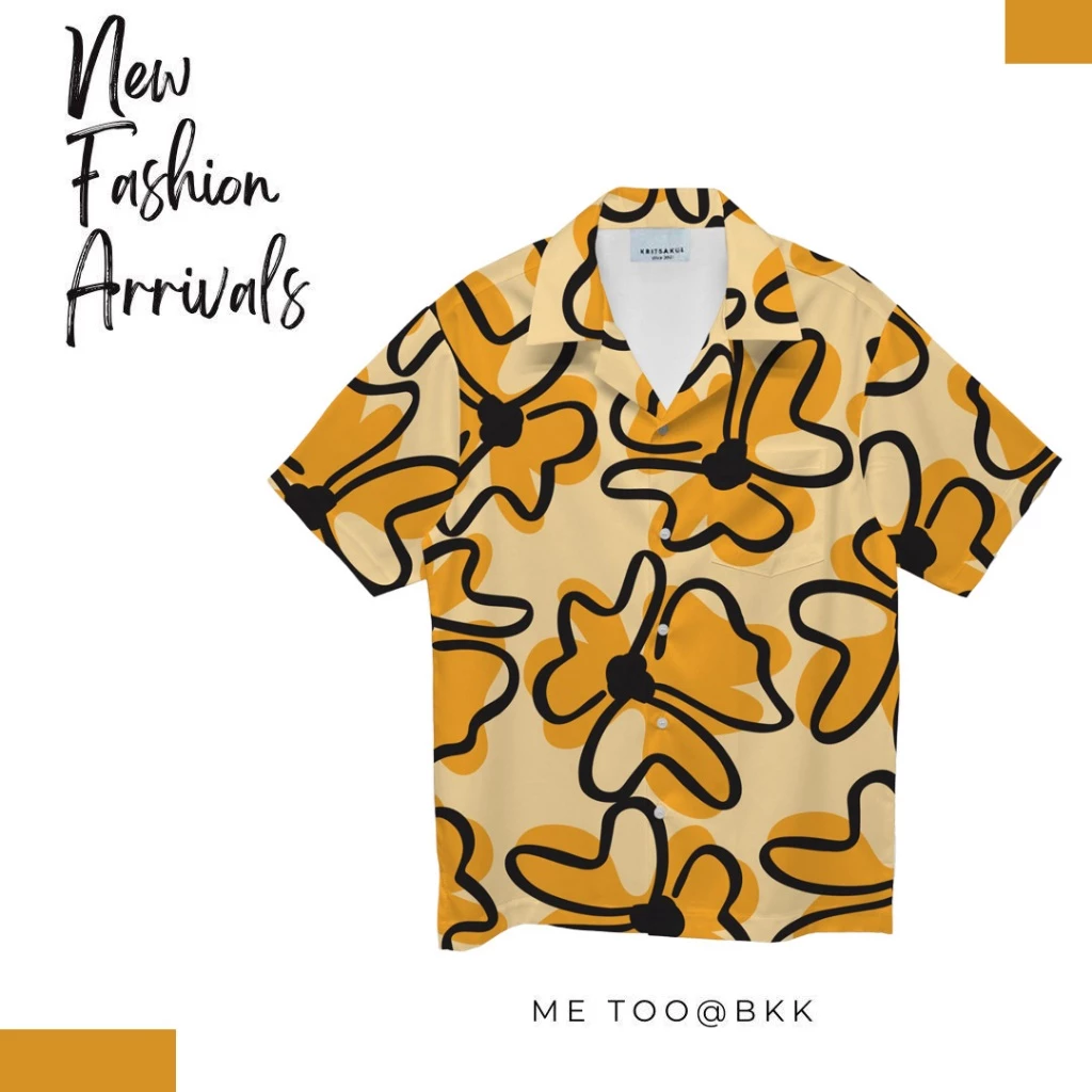 WOLF Hawaii Shirt เสื้อเชิ้ตแขนสั้น ลายดอกสีน้ำ H247 thumbnail 4