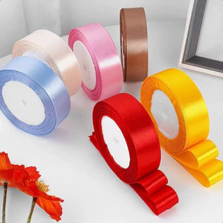 【LS】(25 หลา / ม้วน) ริบบิ้นผ้าซาตินหน้าเดียว 25 มม. 2.5CM ตกแต่งสายรัดของขวัญคริสต์มาส