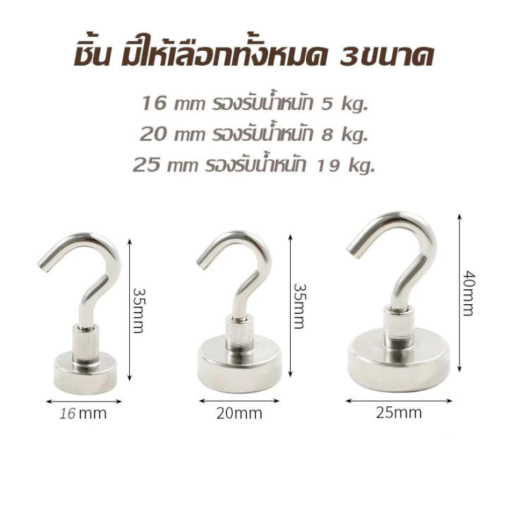 ตะขอแม่เหล็กทรงพลัง แขวนของ อเนกประสงค์ thumbnail 8