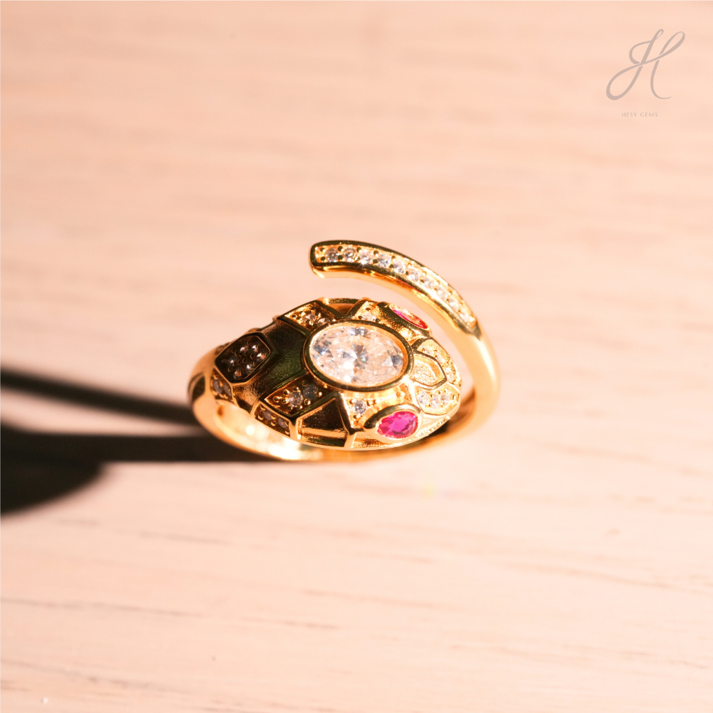 แหวน Moissanite 1CT ชุบ Yellow Gold-Moissanite 1CT Yellow Gold Ring