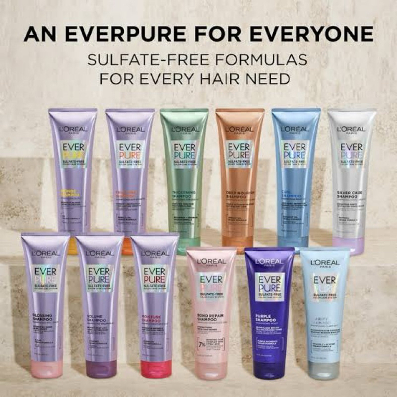 T st Loreal Ever pure sulfate -free shampoo - conditioner 200ml. มีหลายสูตร แชมพู คีมนวด