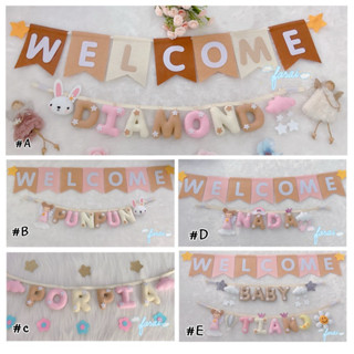 ⭐️พร้อมส่ง⭐️ ป้ายชื่อลูก อักษรแขวน เบบี้แบนเนอร์
