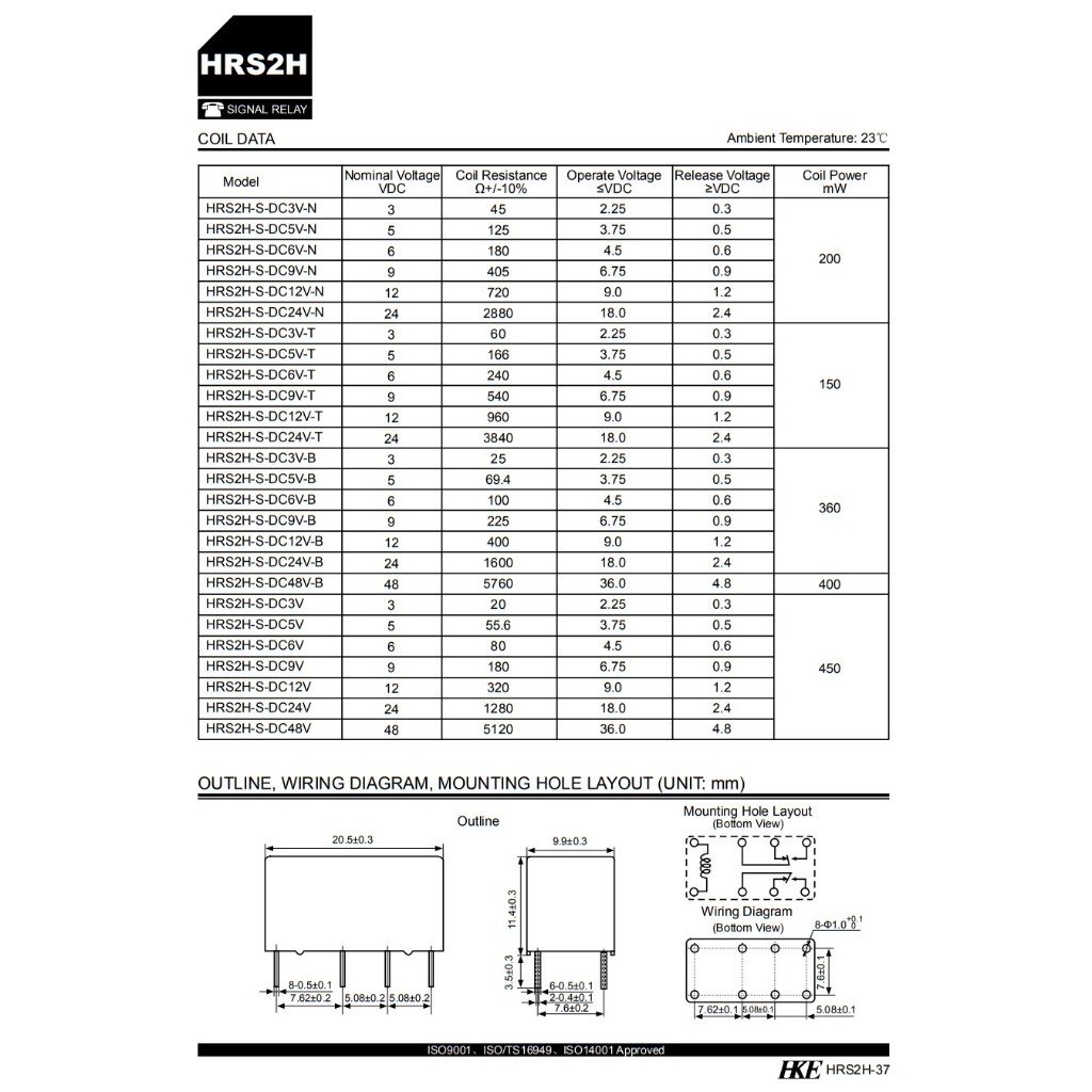 HRS2H-S-DC24V-N PCB Relay 2 Change-Overs รีเลย์ “ สีหลือง “ 8-Pin 24VDC ” มีสินค้าพร้อมส่งในไทย ” ราคา ถูกที่สุด ดีลบีเคเค แกลเลอรีภาพที่ 8