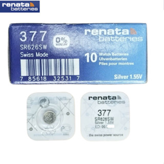 ถ่านกระดุม Renata 377 SR626SW ของแท้ 1.55V ถ่านสวิส ถ่านใหม่…