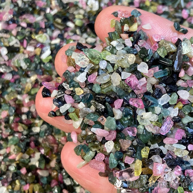 TM01 เศษหิน ทัวร์มาลีน ( Tourmaline ) หลากสี ขนาด 1-3mm หินธรรมชาติ หินนำโชค หินแร่ หินคริสตัล หินสะสม งานคราฟ หินใส่ขวด