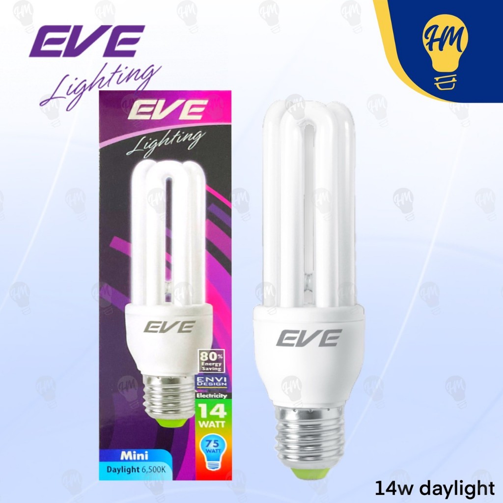 EVE หลอดประหยัดไฟ 3U 14W แสงขาว