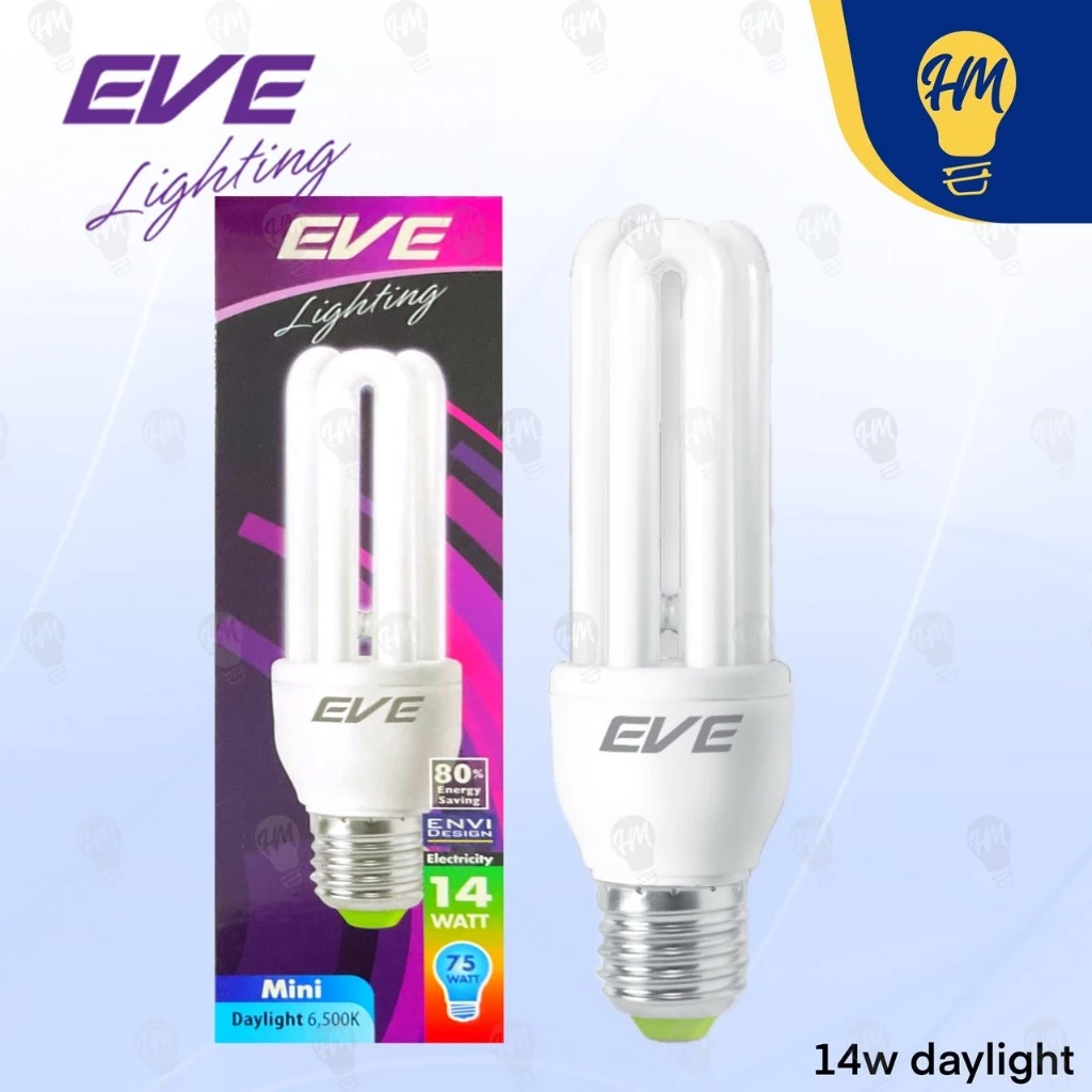 EVE หลอดประหยัดไฟ 3U 14W แสงขาว