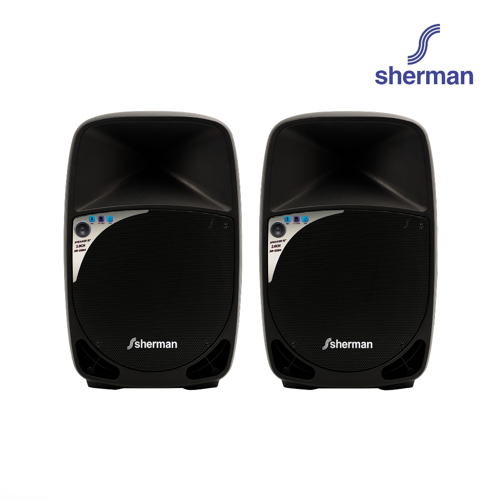 Sherman ชุดลำโพงขยายกลางแจ้ง ขนาด 15 นิ้ว รุ่น SB-55B4