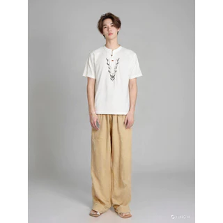 T&P กางเกงผ้าฝ้ายขายาว M-3XL เนื้อผ้าบาง สวมใส่สบาย สวมใส่ได้ทุกเพศ