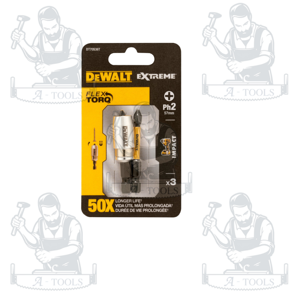 DEWALT ดอกไขควง PH2 FLEXTORQ รุ่น DT70536T-QZ ขนาด 50 มม 2 ชิ้น พร้อมปลอกแม่เหล็กแรงสูง ของแท้ 100% พร้อมส่ง - รูปที่ 6