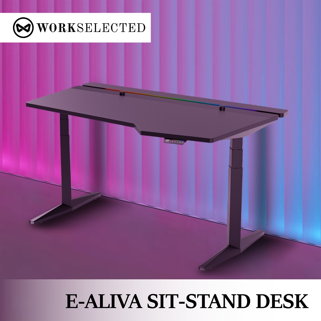 WORK SELECTED E-Aliva Sit-Stand Desk – โต๊ะเกมมิ่งปรับระดับ ไฮเอนด์ ดีไซน์ล้ำ งานไหลลื่นไม่มีสะดุด