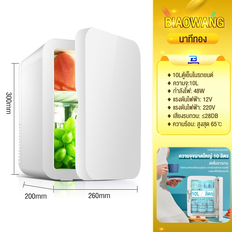 Biaowang ตู้เย็นมินิ 10L ใส่ท้ายรถได้ ตู้เย็นเก็บเครื่องสำอาง แช่แผ่นมาส์ก ตู้เย็นหอพัก