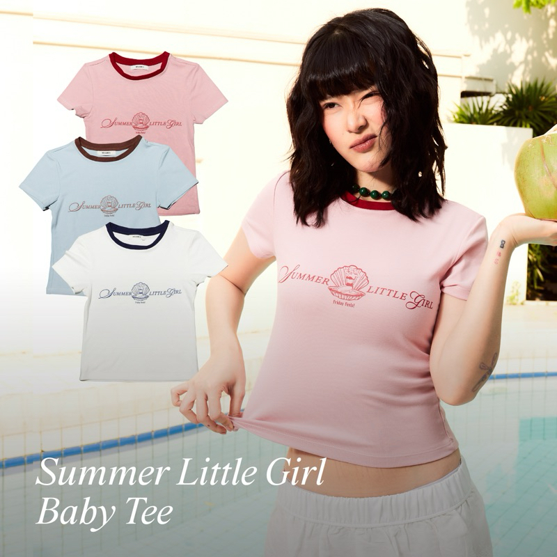เสื้อเบบี้ทีรุ่น Summer little girl ผ้ายืดใส่สบายมากเข้าทรงสวย