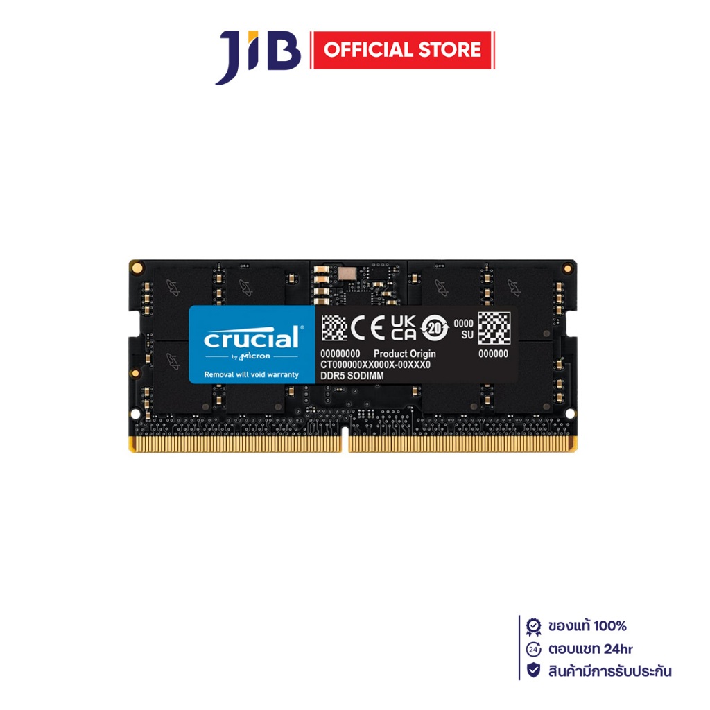 16GB (16GBx1) DDR5 4800MHz SO-DIMM RAM (หน่วยความจำ) CRUCIAL DDR5 4800 SODIMM (CT16G48C40S5)