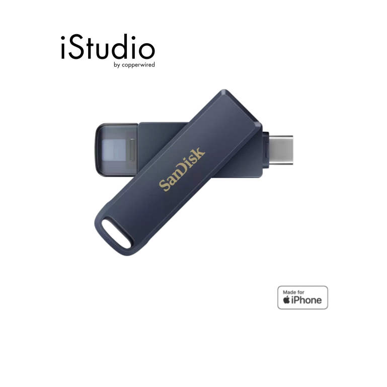 SANDISK แฟลชไดรฟ์ Phone Drive สำหรับ iPhone สี Metallic Sky I iStudio by copperwired