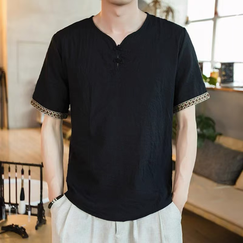 เสื้อยืดแขนสั้นผู้ชายเกาหลี คุณภาพดี เย็น ผ้านุ่ม สวมใส่สบาย เสื้อยืดแฟชั่นฤดูร้อนผู้ชาย แมตช์ได้กับกางเกงหลายแบบ DX1039