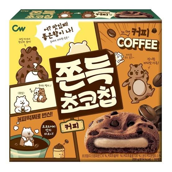 คุ๊กกี้ต็อกรสกาแฟ จากเกาหลี  cw chewy choco coffee 200g from korea