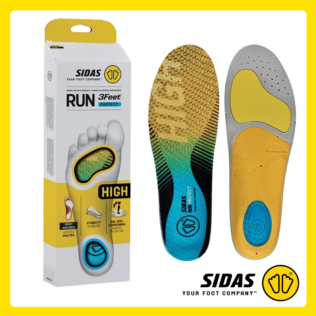 SIDAS 3Feet® RUN Protect HIGH แผ่น Insole นักวิ่ง 'อุ้งเท้าสูง' วิ่งสบาย ปกป้องเท้า ลดอาการบาดเจ็บ