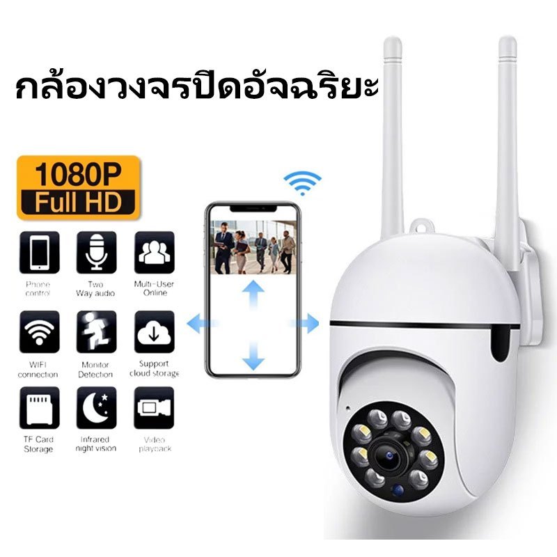 กล้องวงจรปิดอัจฉริยะ กล้องวงจรปิดไร้สาย กล้องกันน้ำ​ CCTV Full HD 5MP Wi-Fi  Camera กลางคืนภาพเป็นสี กล้อง 360 องศา