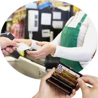 กระเป๋าใส่บัตร ที่ใส่บัตร กล่องสแตนเลสใส่บัตรเครดิต มีระบบป้องกัน ID RFID ป้องกันการโจรกรรม สําหรับใส่นามบัตรเครดิต นาม