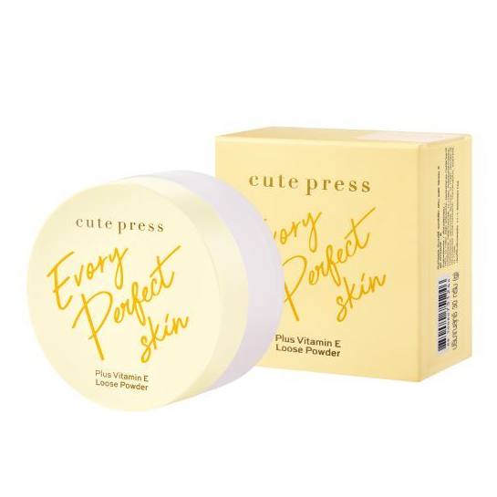 cute press คิวท์เพรส แป้งฝุ่น Every Perfect Skin Plus Vitamin E Loose Powder 30g.