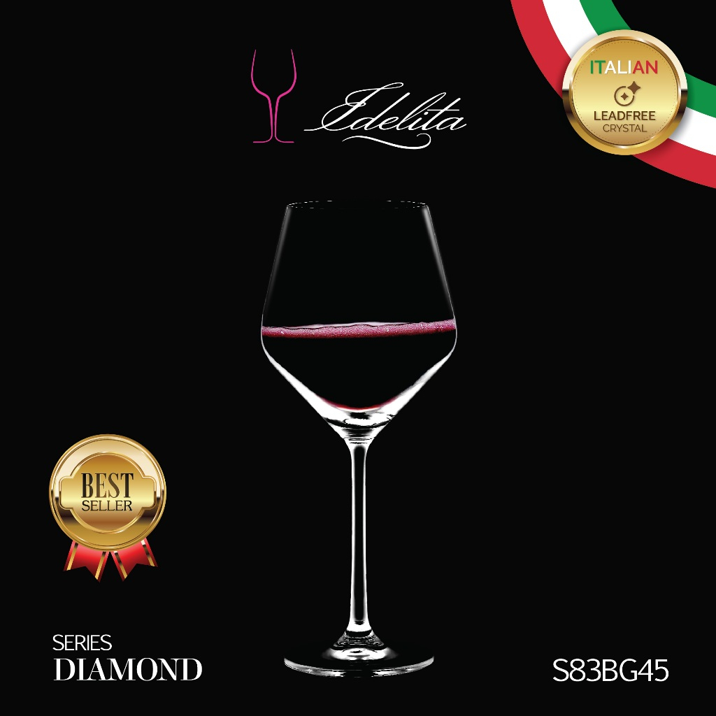 JJGLASS - (Idelita) S83BG45 Burgundy 450ml. - แก้วไวน์ แก้วมีก้าน แก้วคริสตัล ไร้สารตะกั่ว