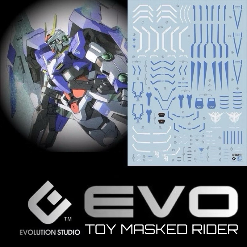 🟦ดีคอลน้ำ EVO MG OO DECAL MG 00 RAISER GUNDAM เรืองแสงแบล็คไลท์