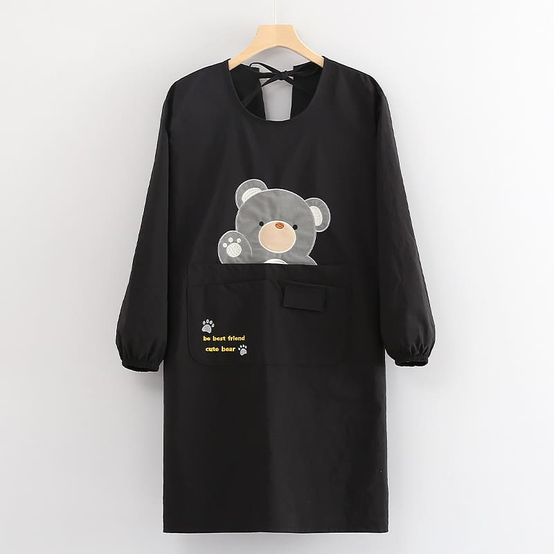 ผ้ากันเปื้อน เสื้อกันเปื้อน พร้อมส่งในไทยราคาถูกคุณภาพดี กันน้ำได้ คนอ้วนใส่ได้ กันเปื้อนสวยๆน่ารัก แบบแขนยาวน่ารักหลายส - รูปที่ 5