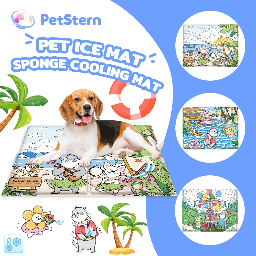 PetStern ที่นอนเจลเย็น Pet Sponge Cool Mat เบาะนอนเย็น สุนัข แมว ลายการ์ตูน แผ่นน้ำแข็งฟองน้ำ Cool Gel Mat