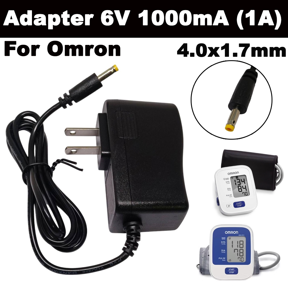 อแดปเตอร์  6V 1000mA 1A ใช้สำหรับ Omron Adapter 6V 1000mA 1A   For OMRON  6V 1A 4.0x1.7mm
