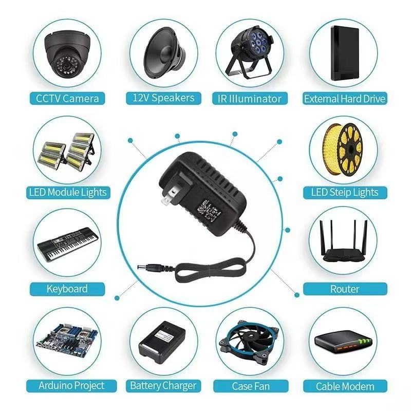 สายชาต หัวชาร์จ AC/DC อะแดปเตอร์5V 9V 12V 1เมตร DC5.5MM 1รูเล็ก อุปกรณ์อิเล็กทรอนิกส์ขนาดเล็กๆ