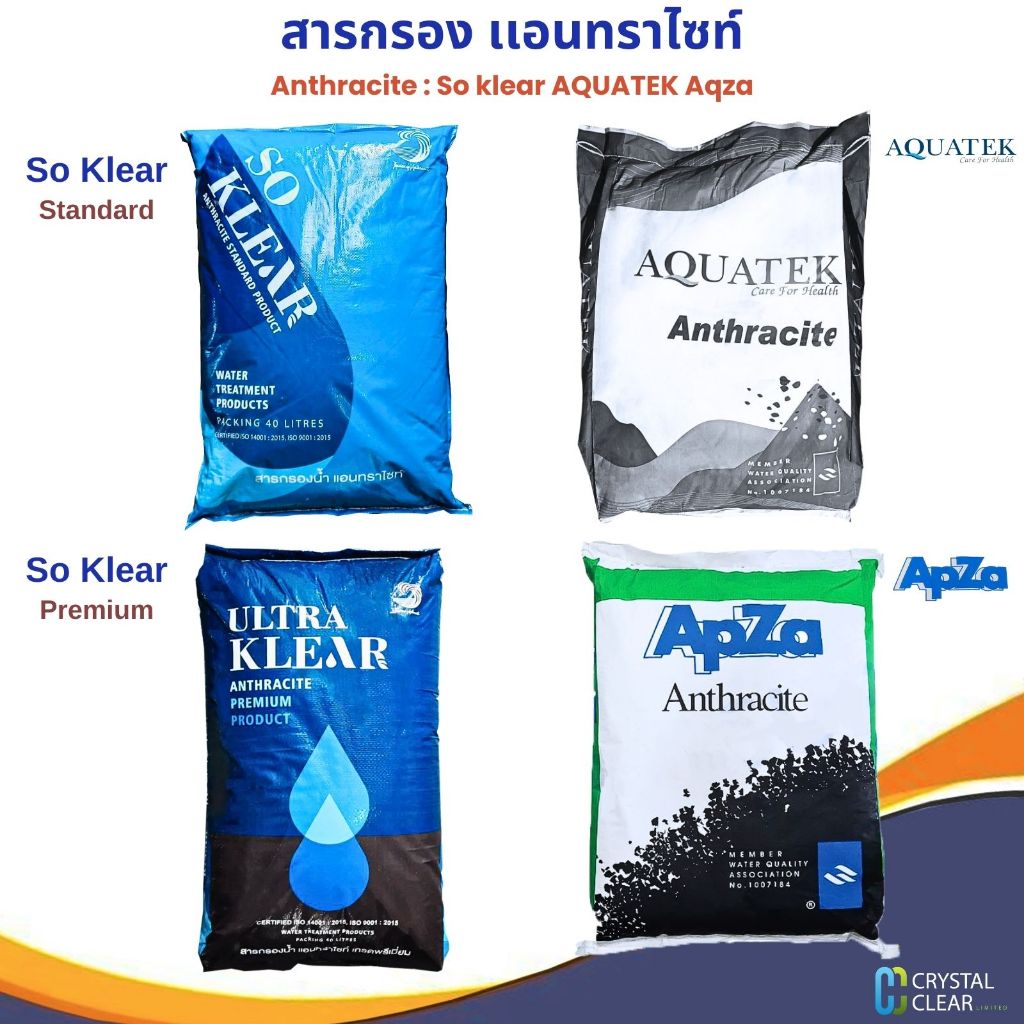สารกรองนํ้า เเอนทราไซท์ 50 40 25 ลิตร SO Klear Aquatek SO Klear premium Apza กรองละเอียด ได้ดีเยียม