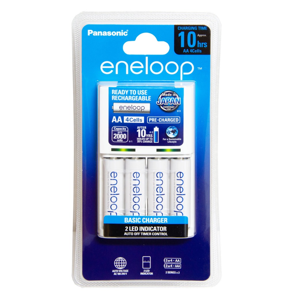 Panasonic eneloop 10ชั่วโมงพร้อมถ่าน eneloop AA 2000mAh 4 ก้อน
