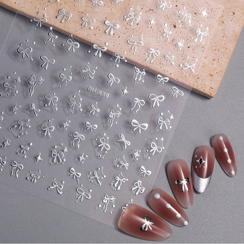 สติ๊กเกอร์โบว์ติดเล็บ แกะแปะมีกาวในตัว #839 - รูปที่ 2