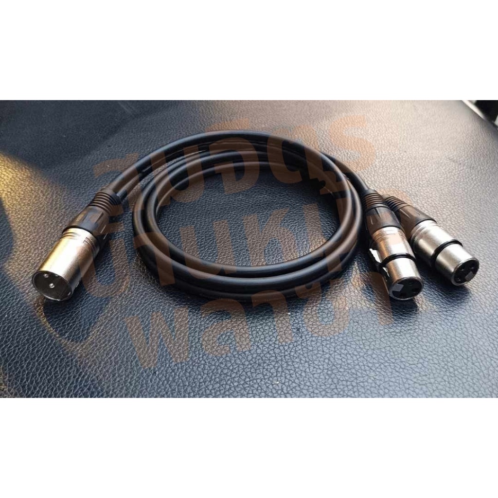 สาย XLR ผู้ 1 - XLR เมีย 2 ทำจากสายชีลคู่โมโน 4.8 มิล ของ Dynacom แจ็คของ Mitsumi เชื่อมแบบ unbalance..
