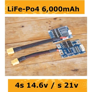 แบตเตอรี่แพ็ค LiFe-Po4 6,000mAh 4S 14.6V /6S 21V แบตลิเธียมฟอสเฟตสำหรับลำโพงบลูทูธ และอื่นๆ