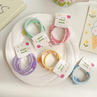 ยางมัดผม กิ๊บแฟชั่น หนังยางพาสเทลสีหวาน 3 ชิ้น/แพ็ค ขนาดใหญ่ สําหรับผู้หญิง