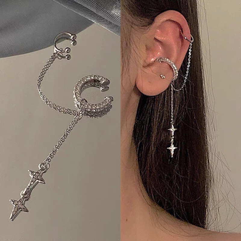 ✝️พร้อมส่ง ต่างหูแบบเกี่ยวใบหู เจาะหรือไม่เจาะหูก็ใส่ได้ค่ะ 🖤E24