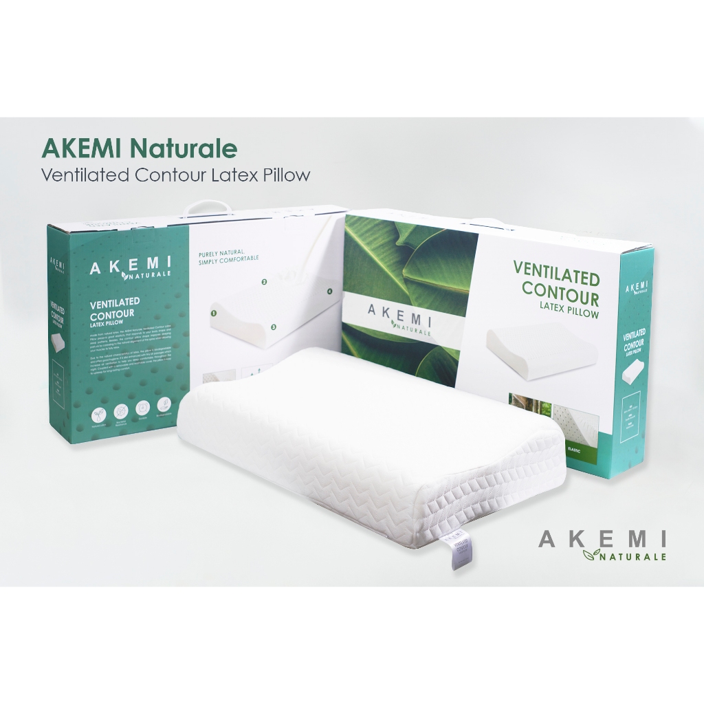 Akemi หมอนหนุนยางพารา รุ่น Naturale Ventilated Contour